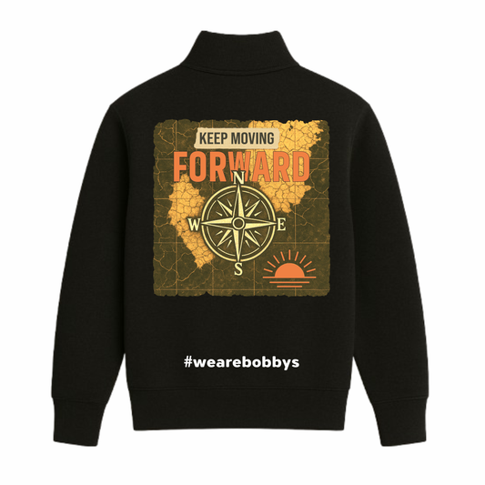 Keep Moving Forward - Quarter Zip Sweatshirt - Black