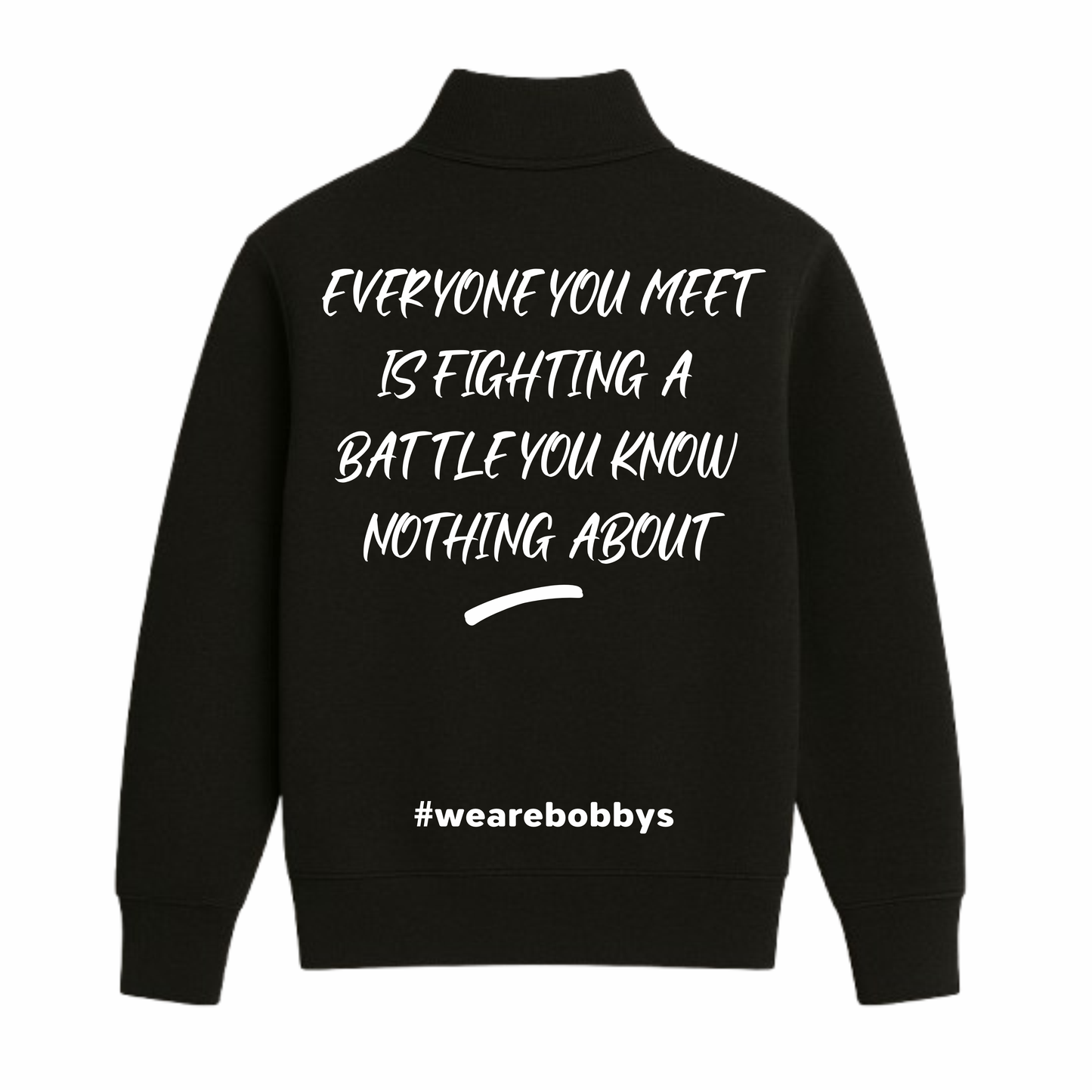 Everyone You Meet - Quarter Zip Sweatshirt - Black