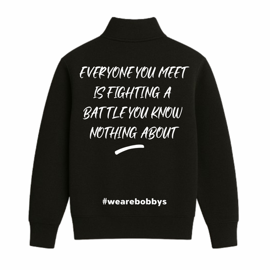 Everyone You Meet - Quarter Zip Sweatshirt - Black