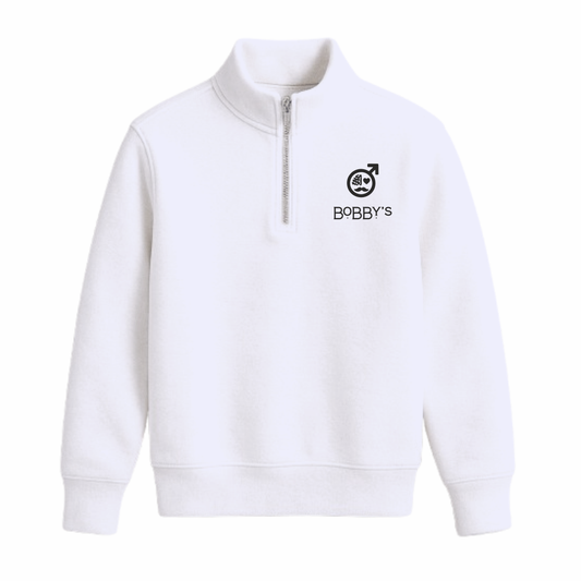 Everyone You Meet - Quarter Zip Sweatshirt - White